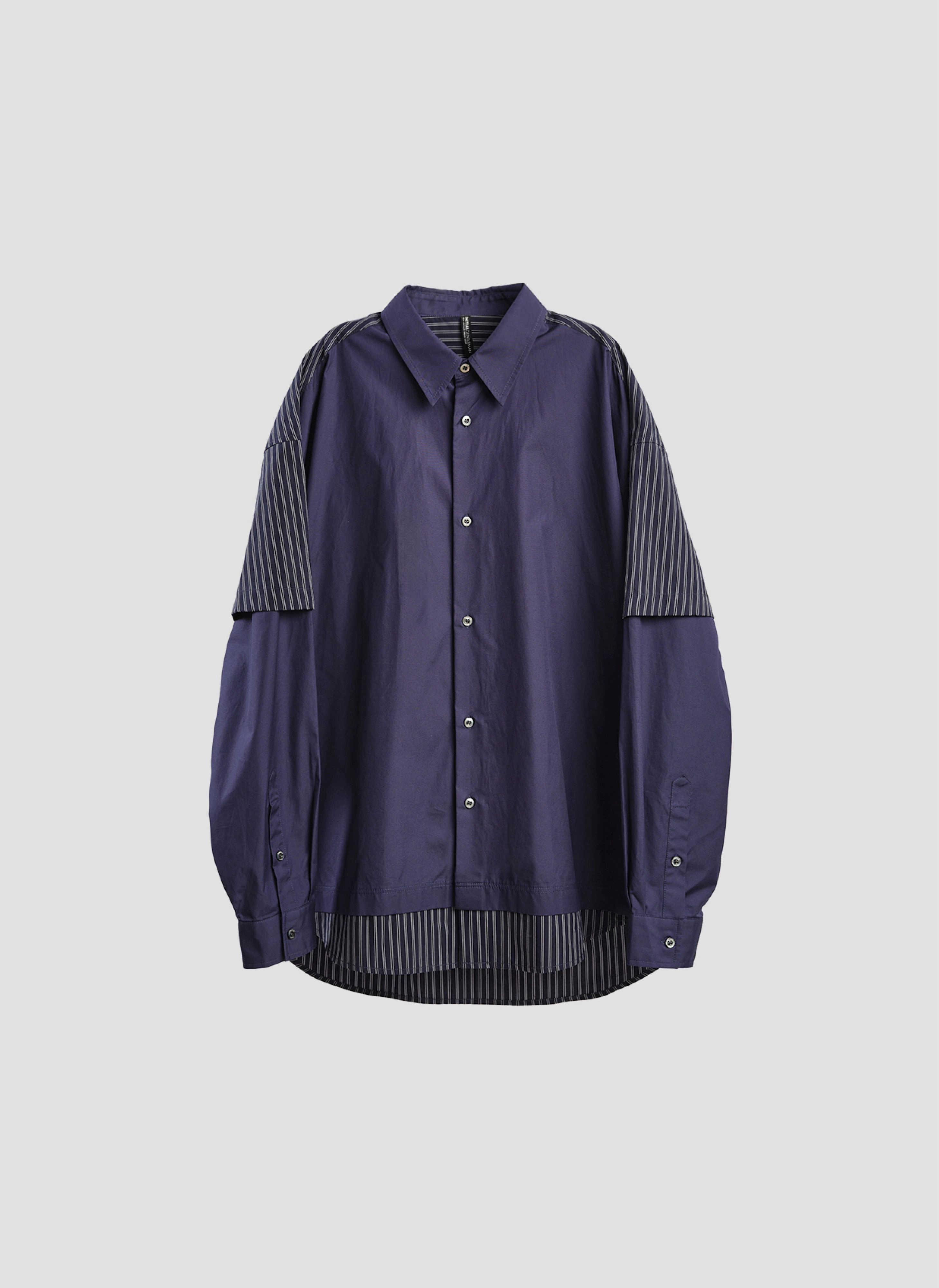60s Cotton typewriter Blocking Shirt