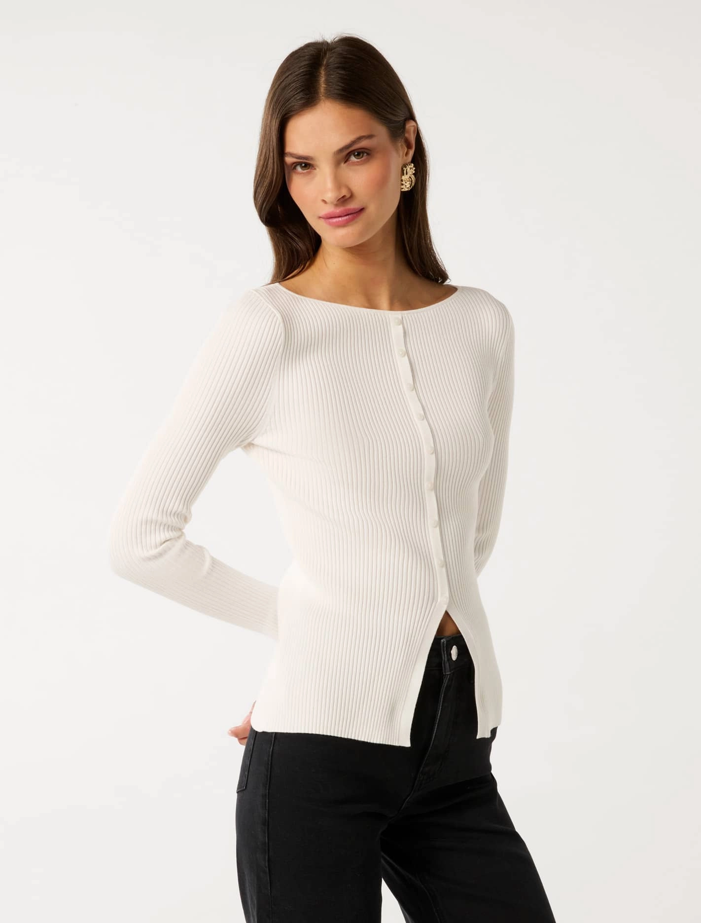 Abbie Split Front Knit Top