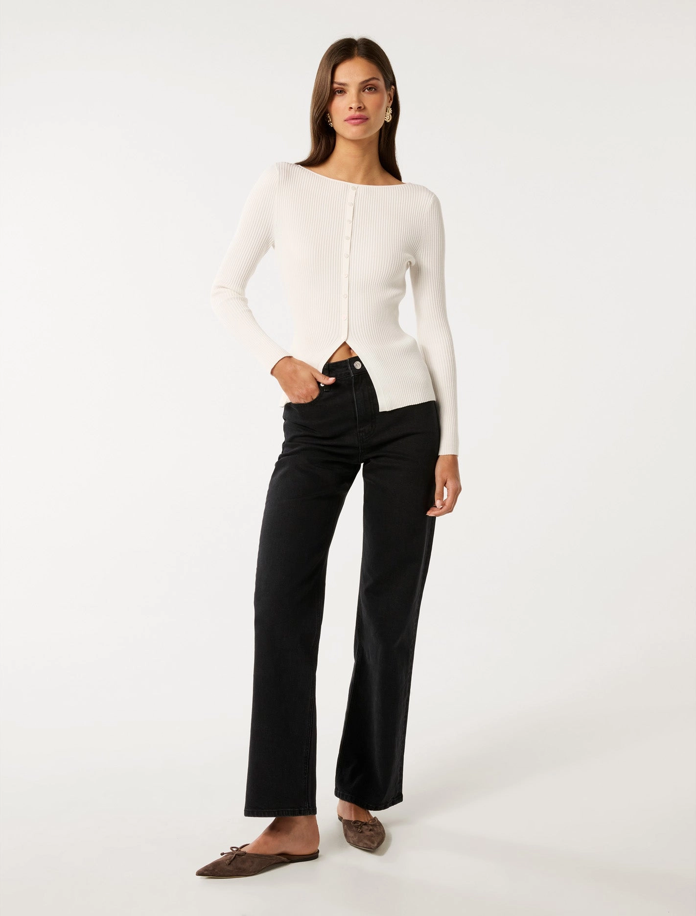 Abbie Split Front Knit Top