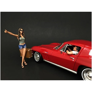 American Diorama 2 piece Figurine Set - Hitchhiker Green Shirt for 1/24 Scale Models