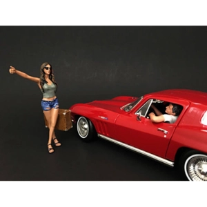 American Diorama Figurine Set - Hitchhiker (Green Shirt) For 1/18 Scale Cars, 2 Piece