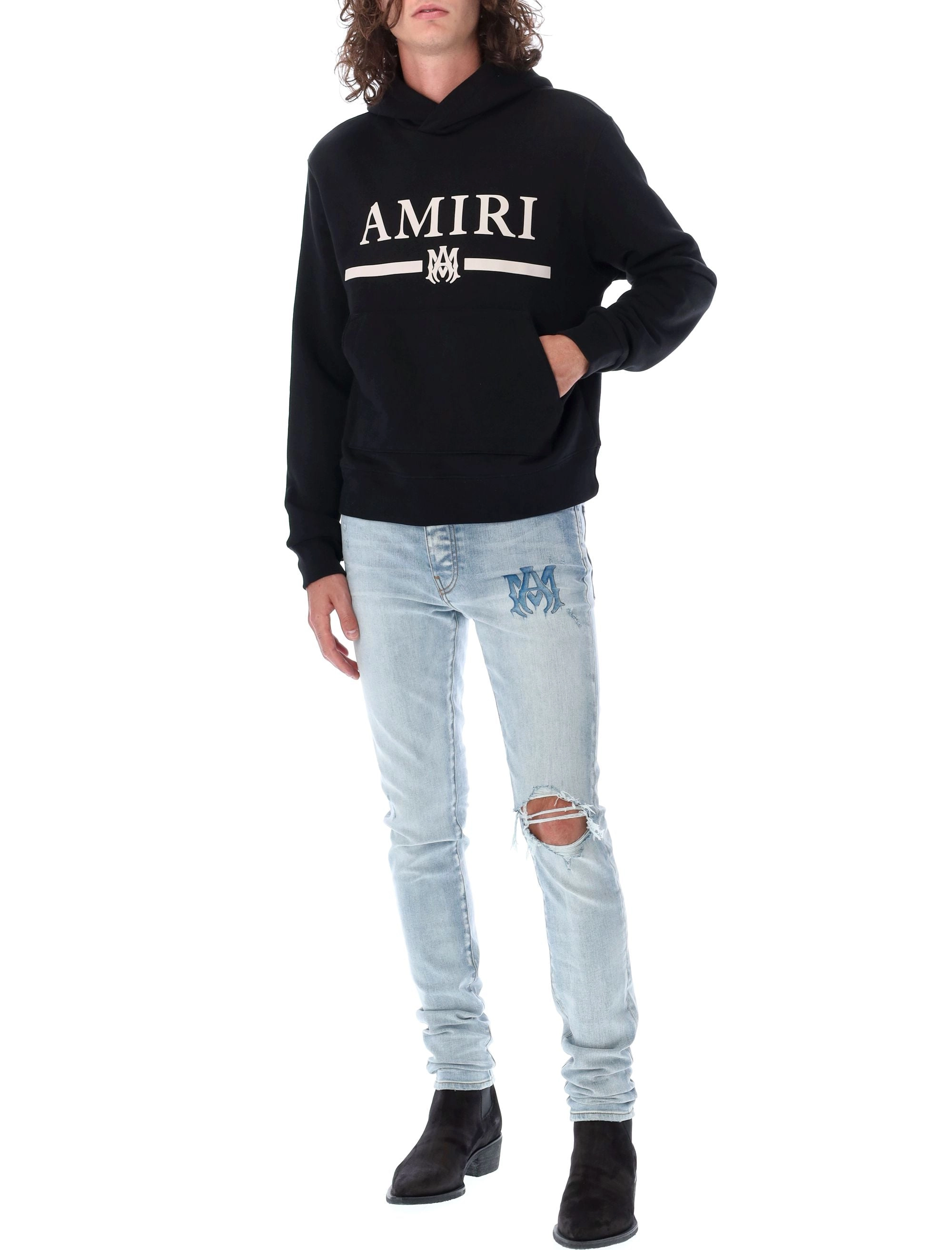 Amiri Logo-Printed Straight-Hem Hoodie