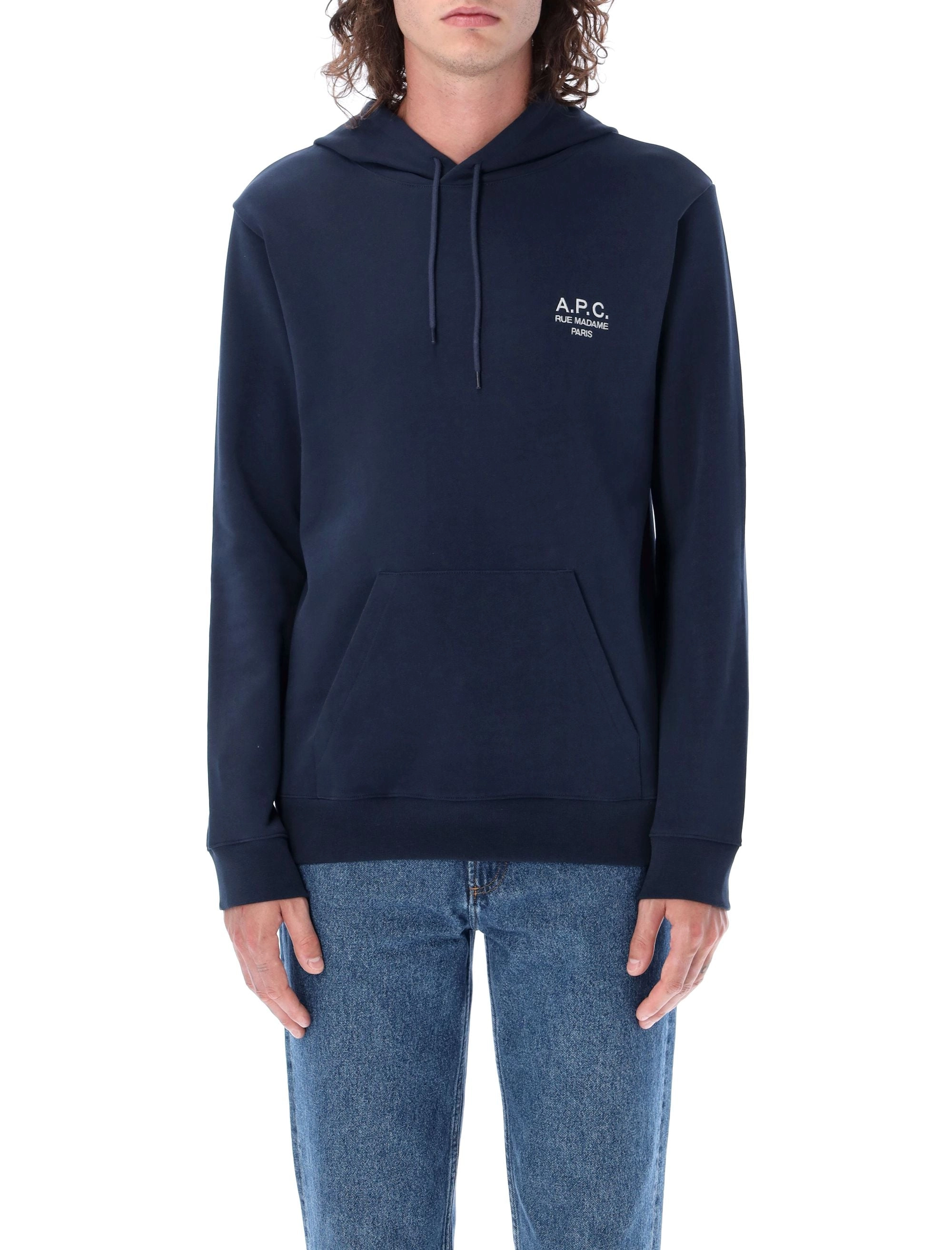 A.P.C. Marvin Logo Embroidered Drawstring Hoodie