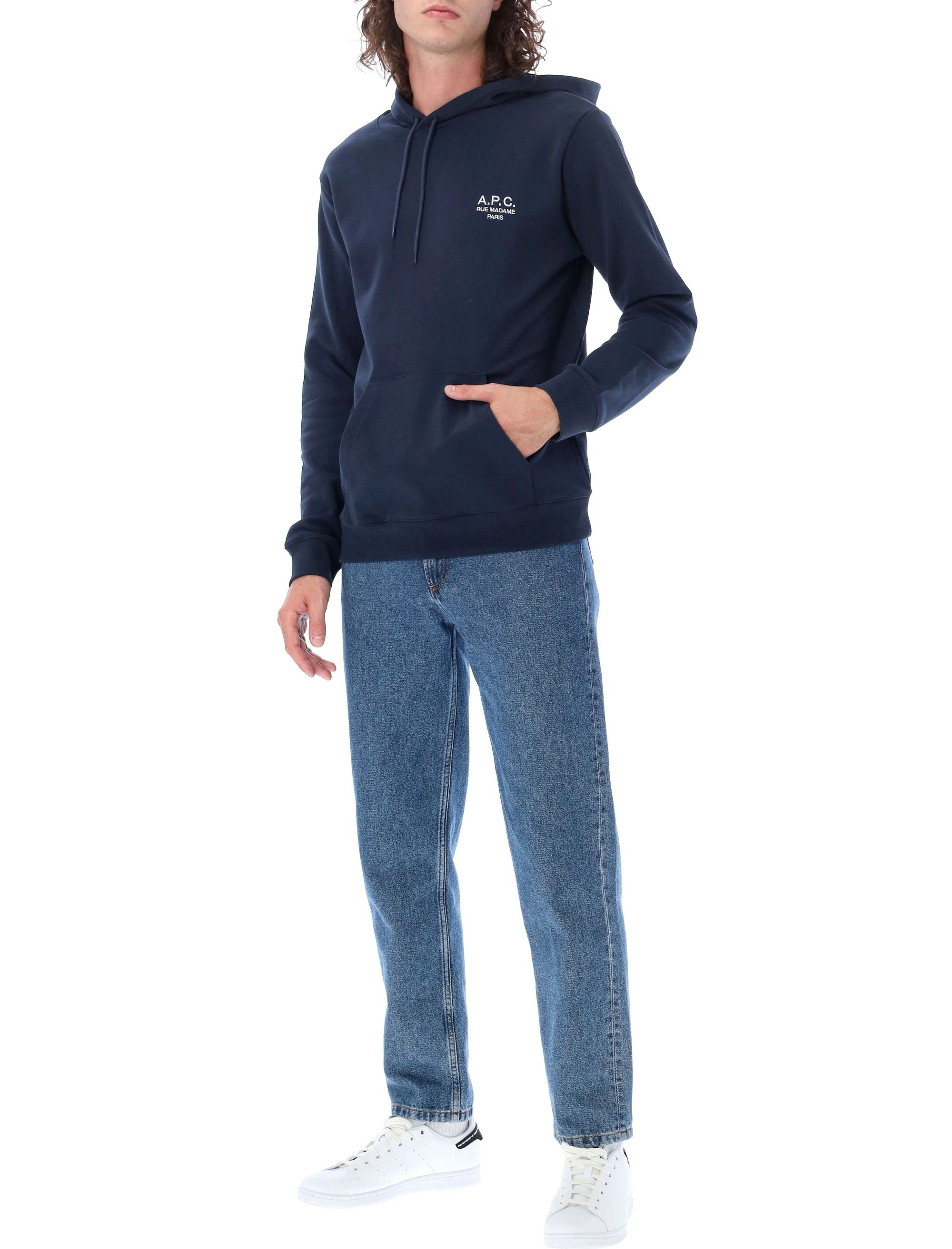 A.P.C. Marvin Logo Embroidered Drawstring Hoodie