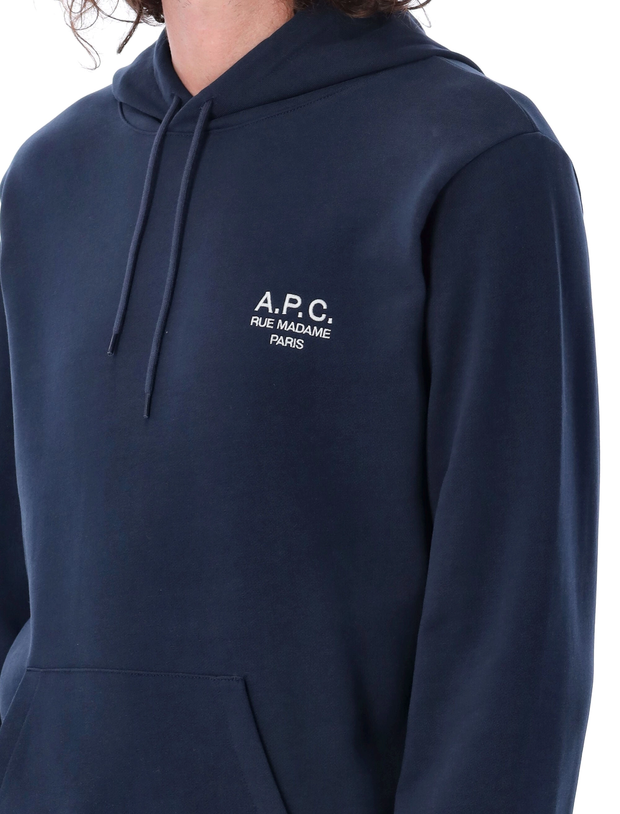 A.P.C. Marvin Logo Embroidered Drawstring Hoodie