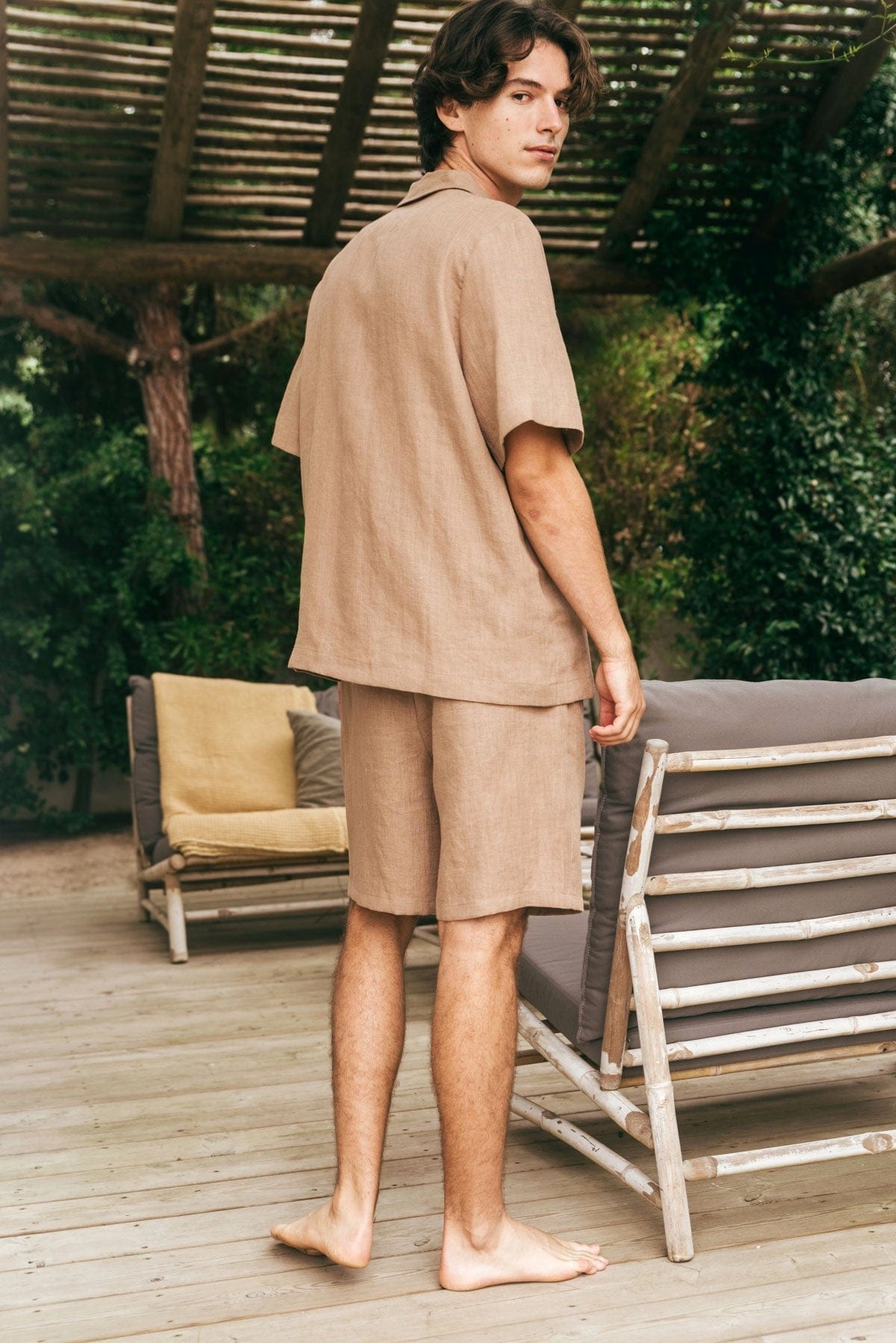 Aspen Men's Linen Loungewear Set | Rosy Brown
