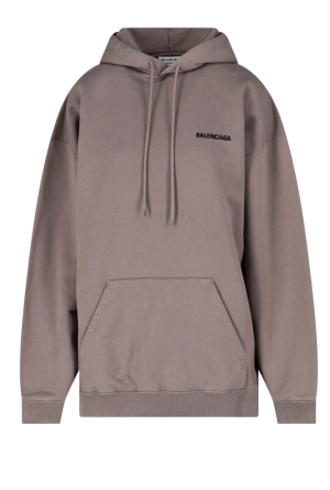 Balenciaga Logo Embroidered Drawstring Hoodie