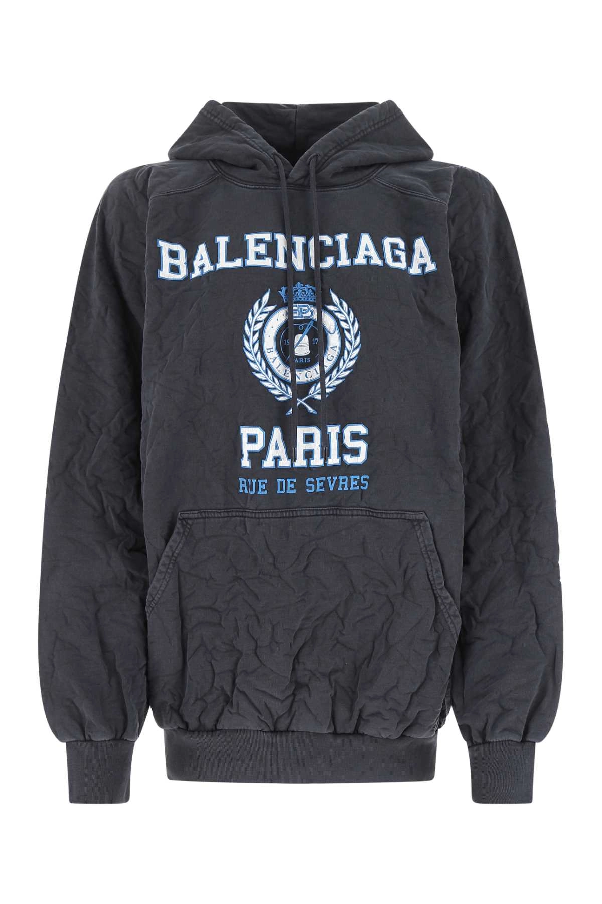 Balenciaga Logo Printed Drawstring Hoodie