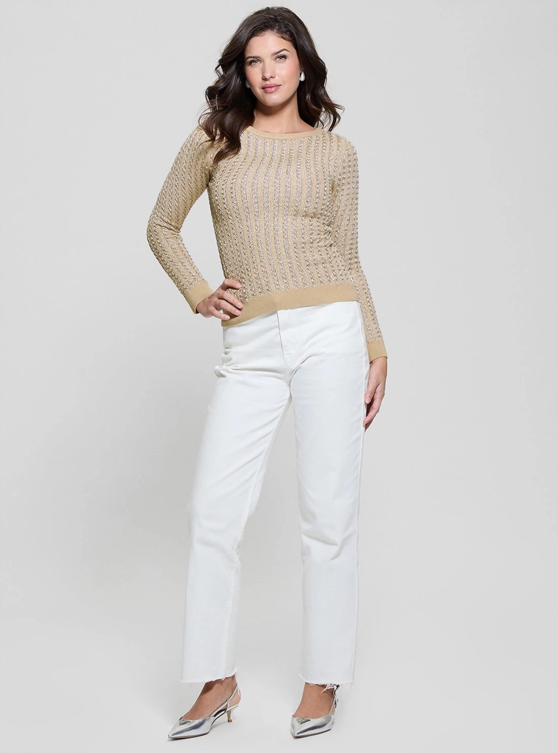 Beige Josie Knit Top