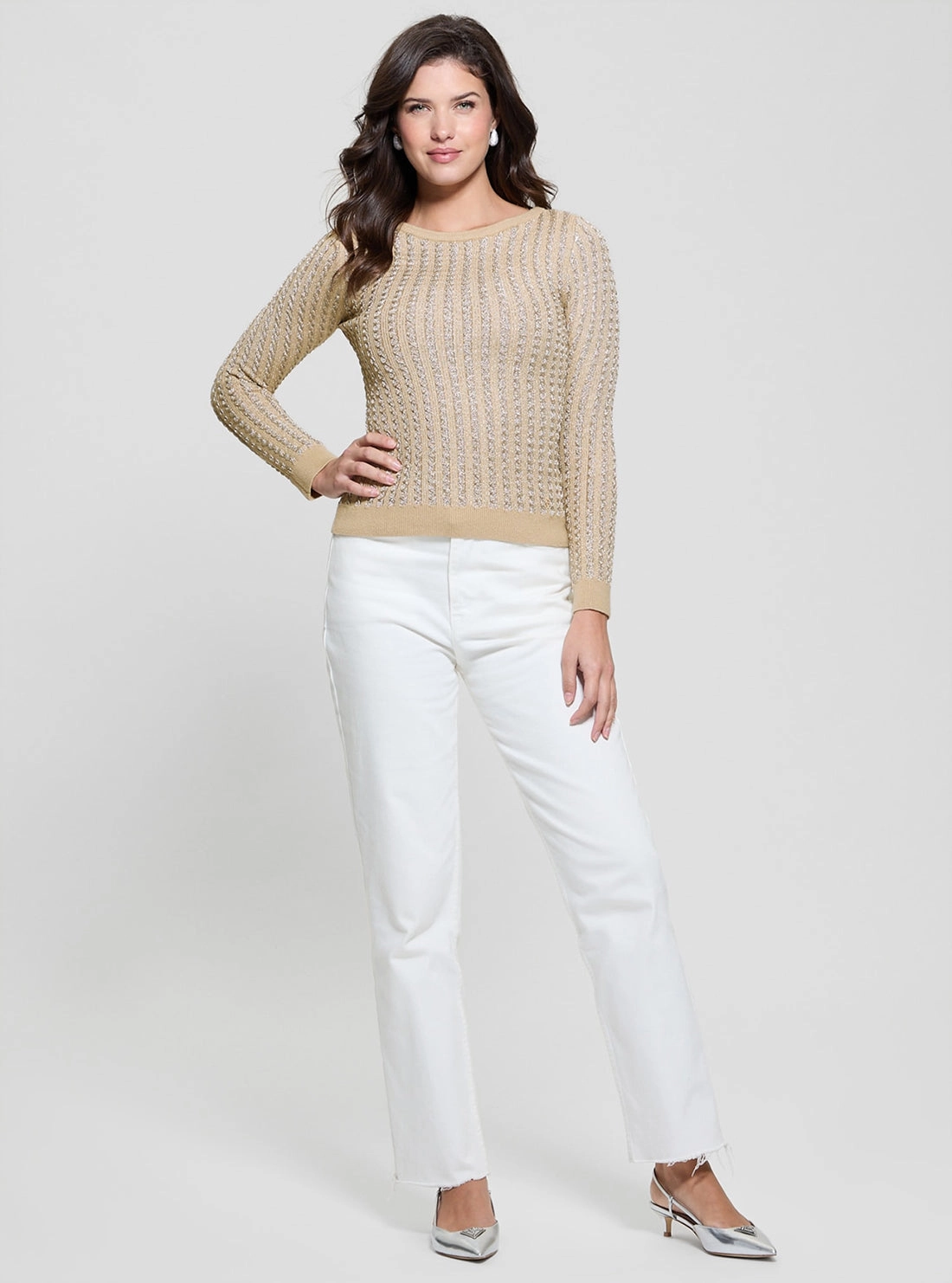 Beige Josie Knit Top