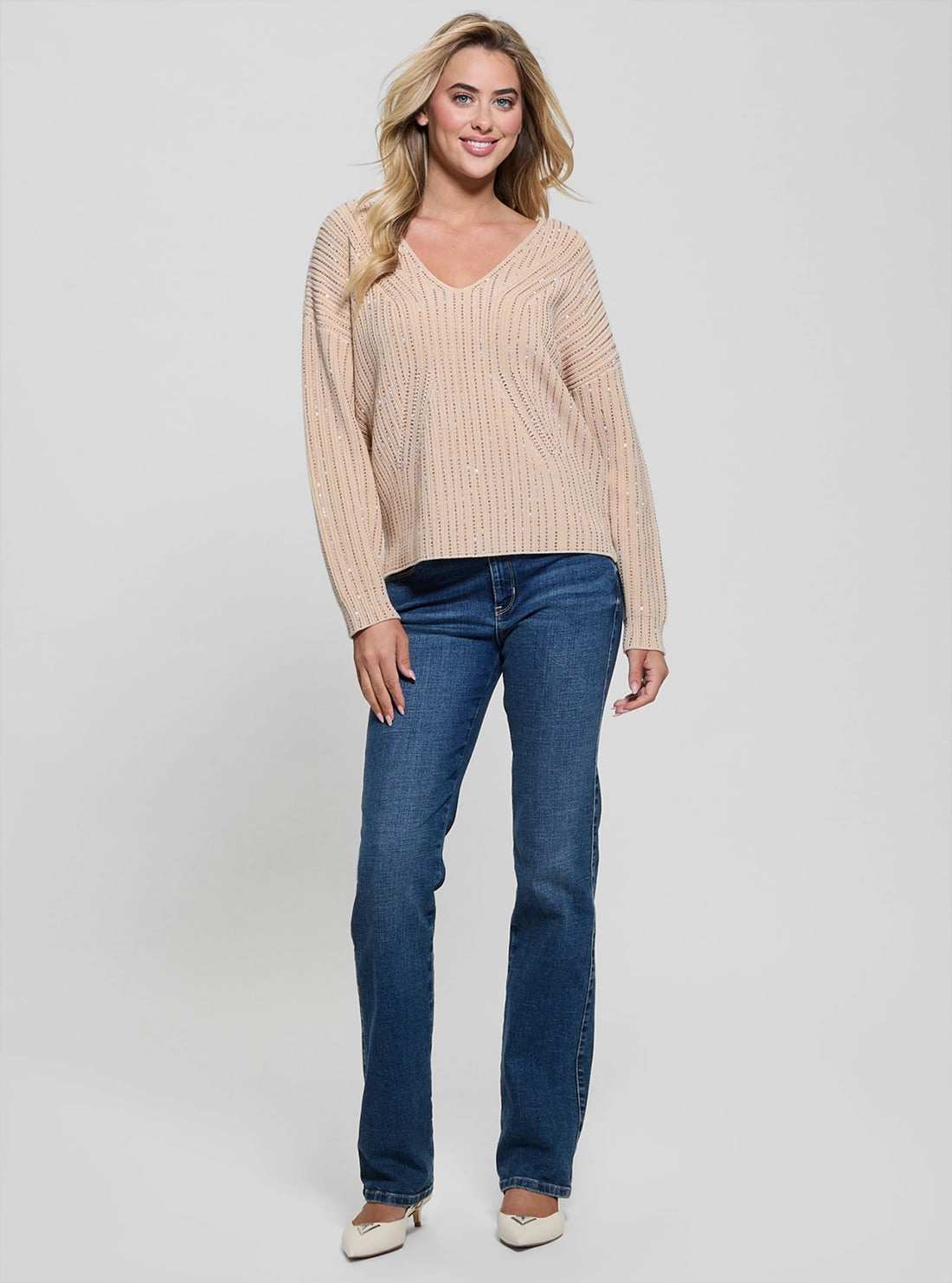 Beige Lorien Knit Top