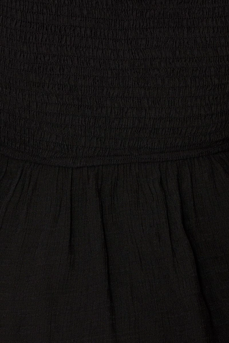 Black Peplum Top Short Sleeve