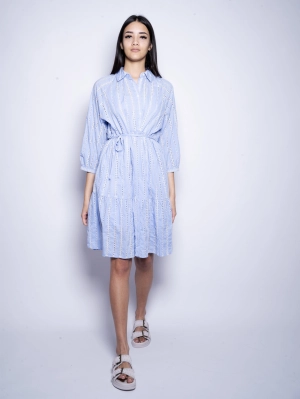 Blue Broderie Anglaise Lace Dress