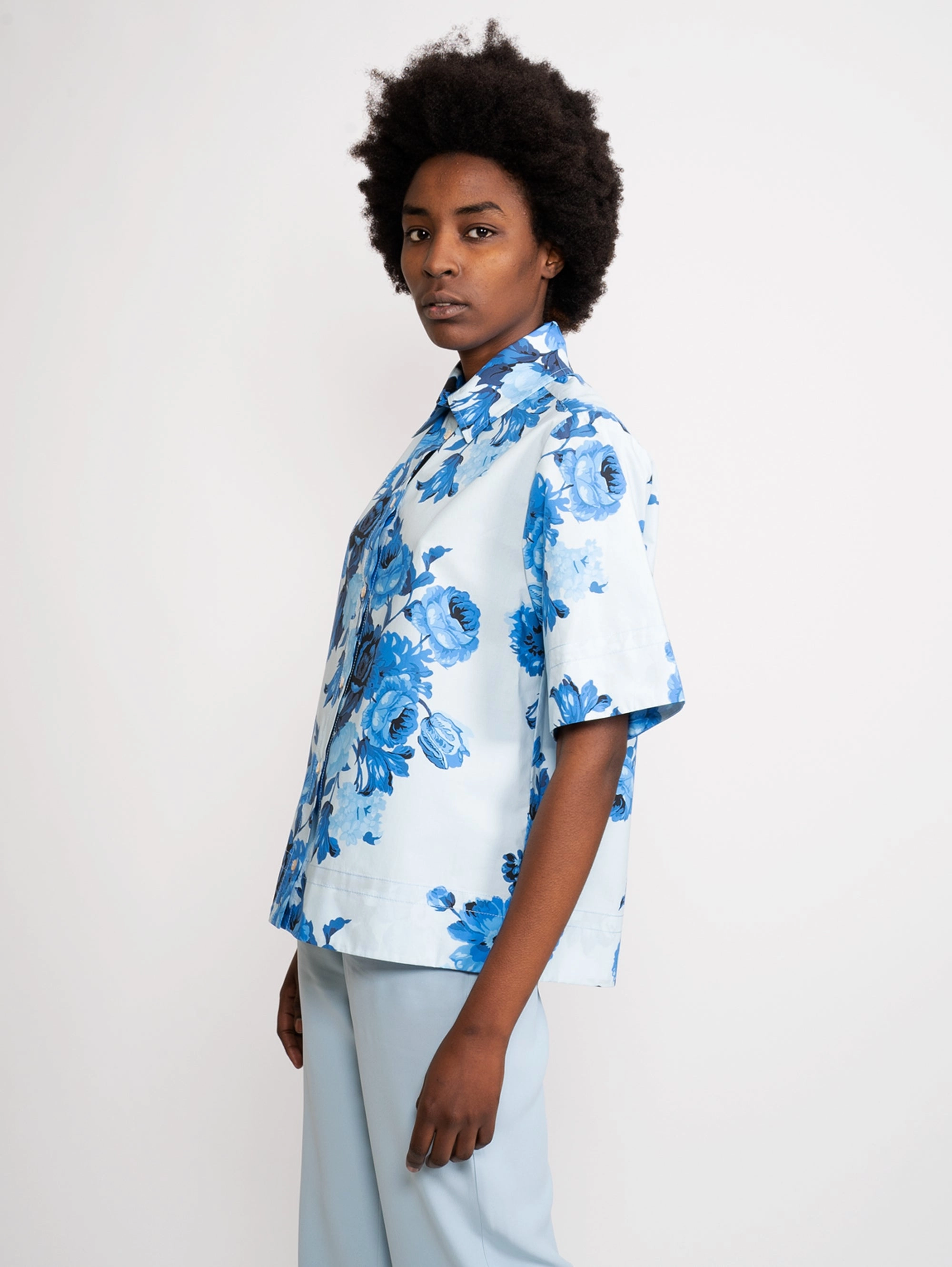 Blue / White Floral Shirt