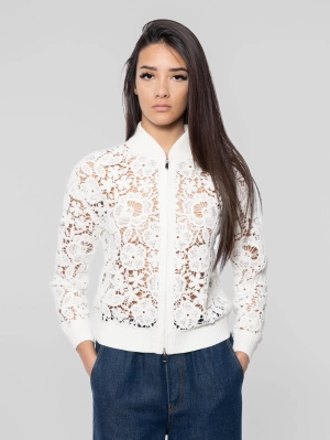 Bomber in Macramé Cream