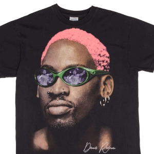BOOTLEG TEE SHIRT NBA DENNIS RODMAN CHICAGO BULLS LARGE SINGLE STITCH