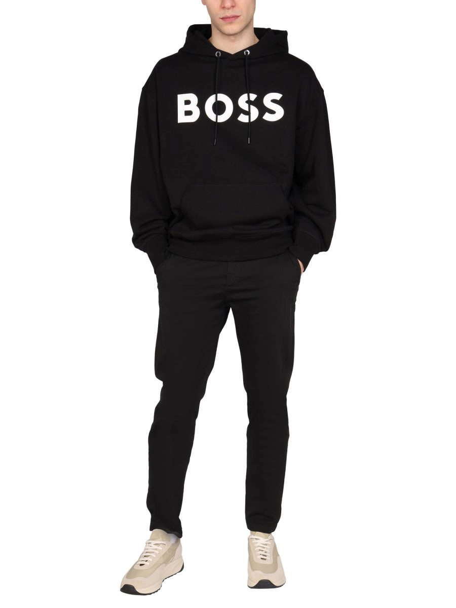 Boss Hugo Boss Logo Print Drawstring Hoodie