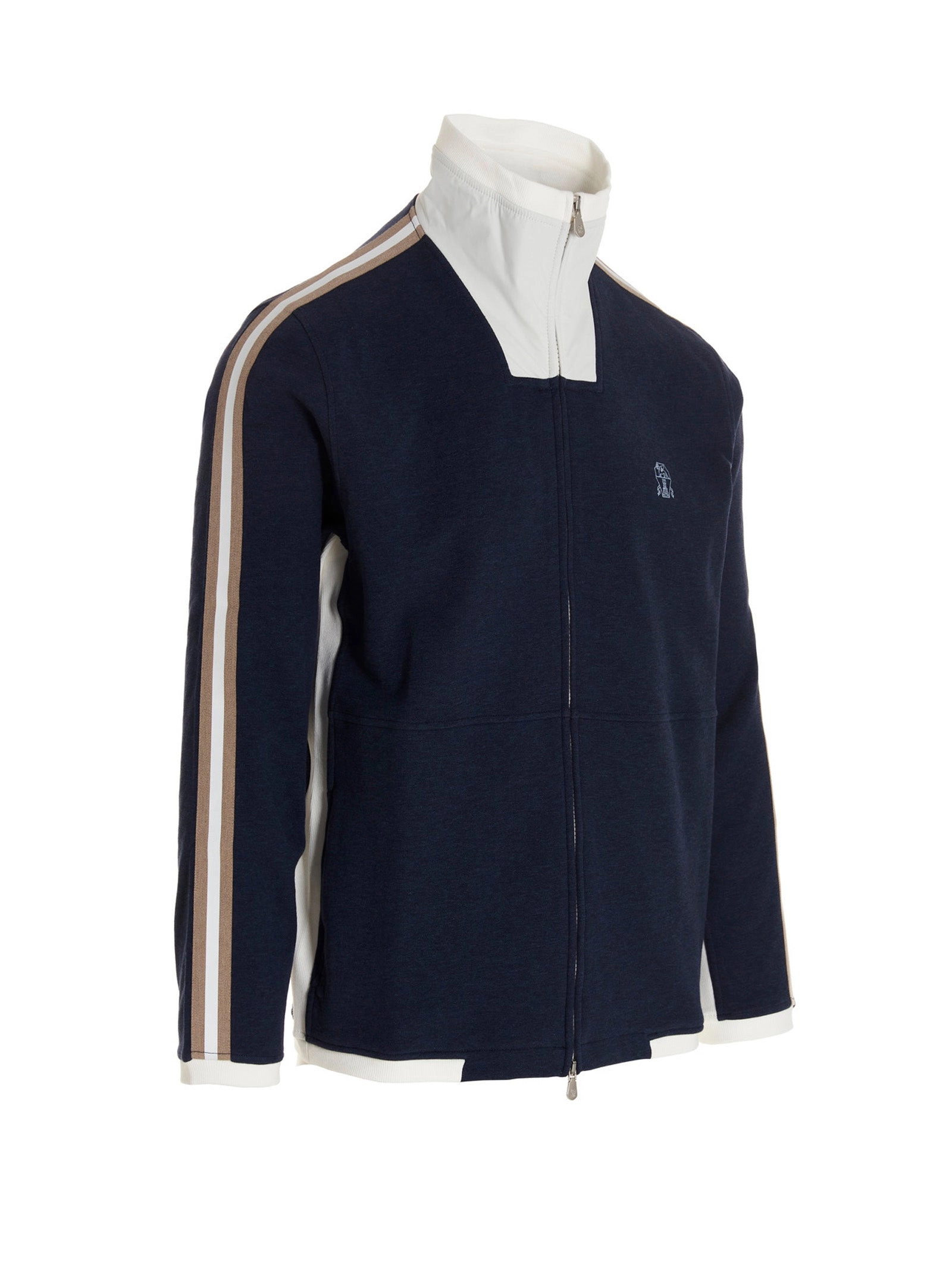 Brunello Cucinelli Embroidered Motif Zipped Sweatshirt