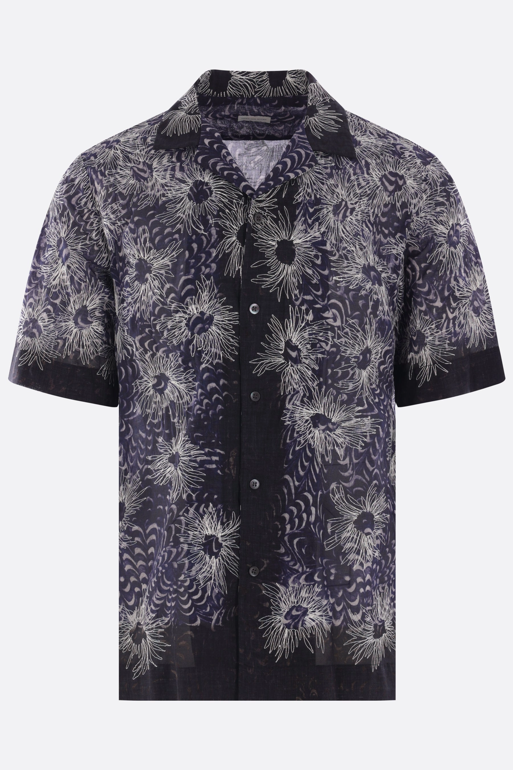 Carltone bowling shirt in embroidered cotton