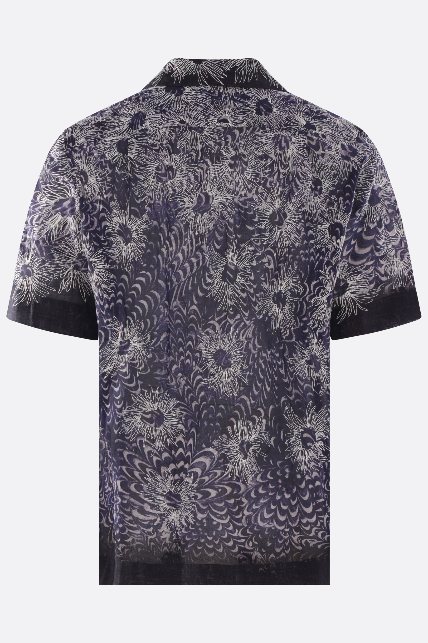 Carltone bowling shirt in embroidered cotton