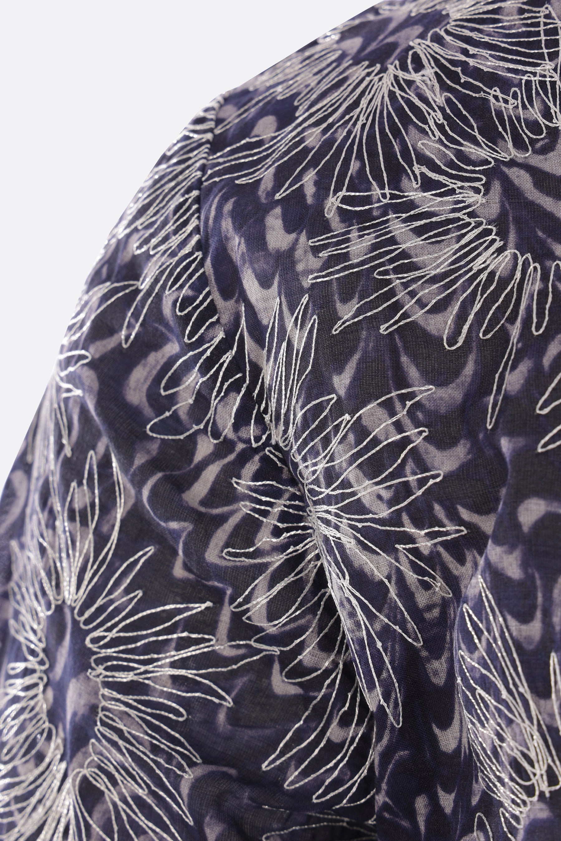 Carltone bowling shirt in embroidered cotton