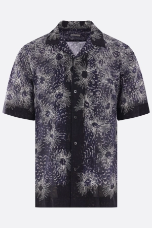 Carltone bowling shirt in embroidered cotton