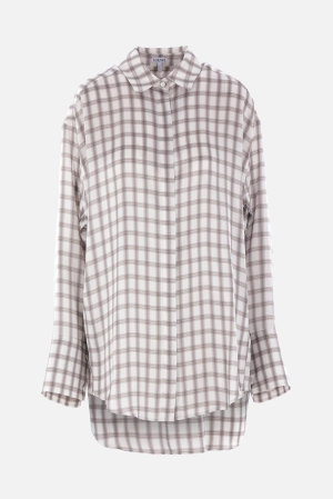 check satin shirt