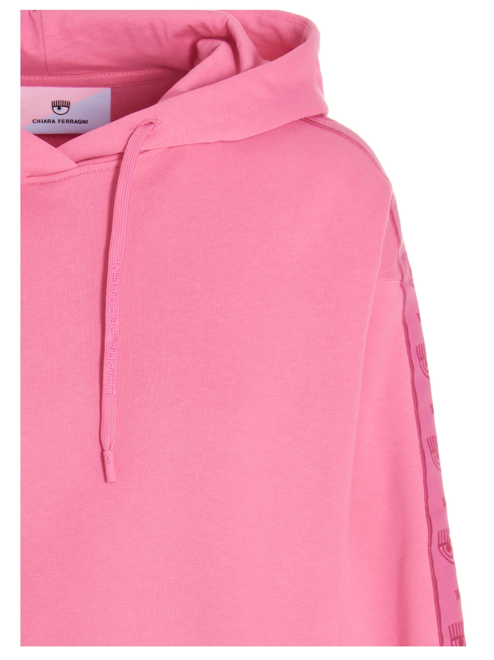 Chiara Ferragni Logo-Tape Drawstring Cropped Hoodie
