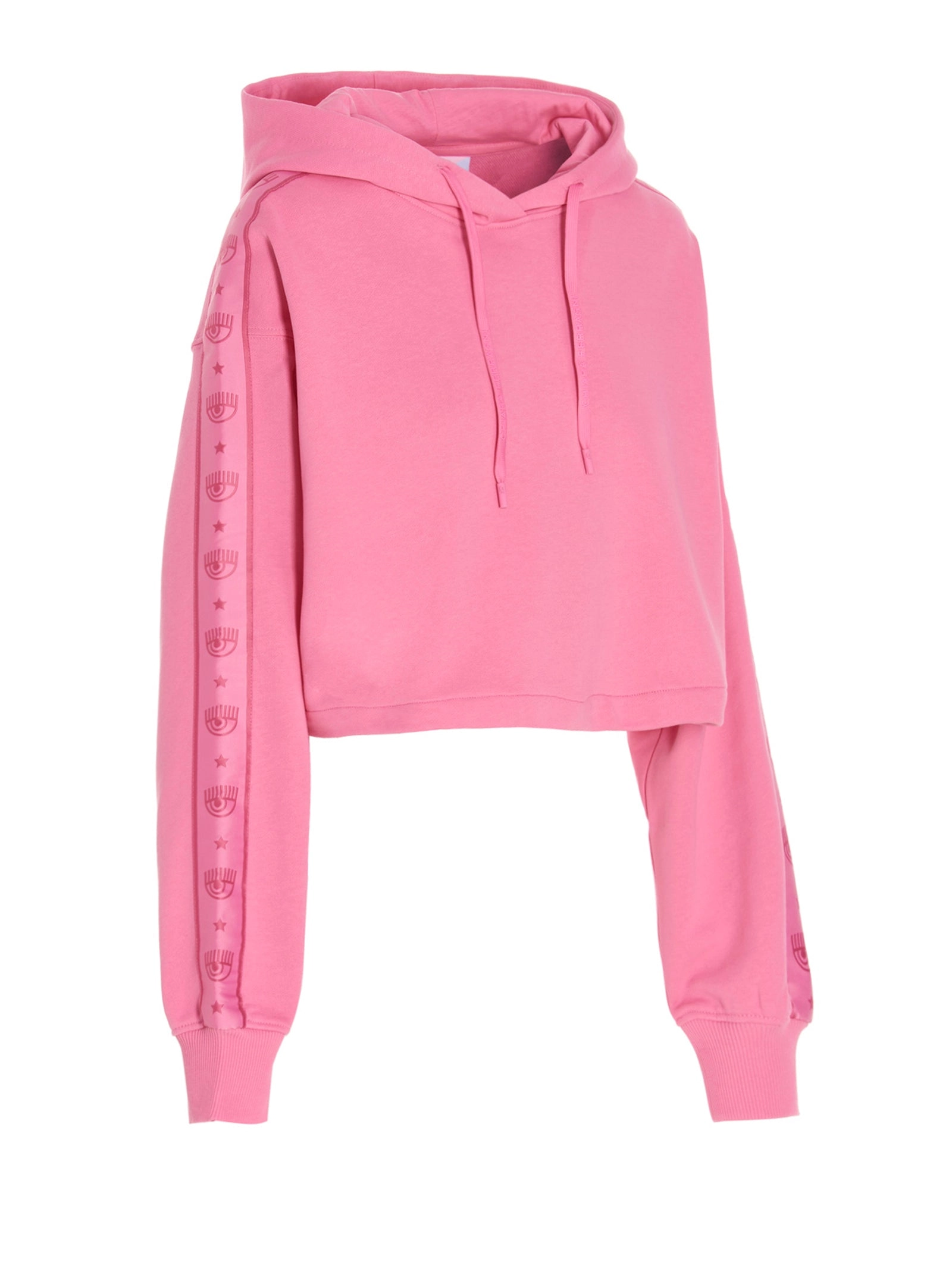 Chiara Ferragni Logo-Tape Drawstring Cropped Hoodie