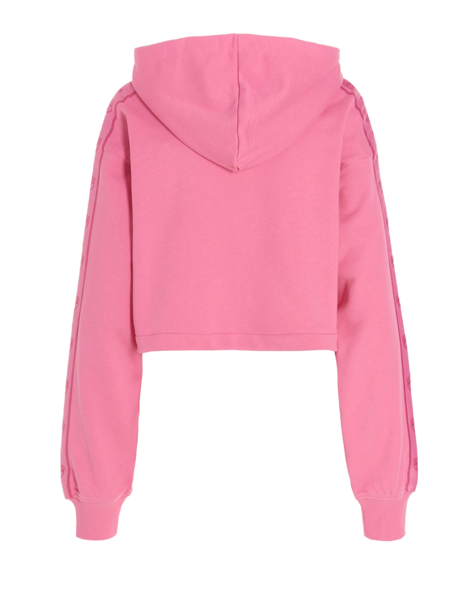 Chiara Ferragni Logo-Tape Drawstring Cropped Hoodie