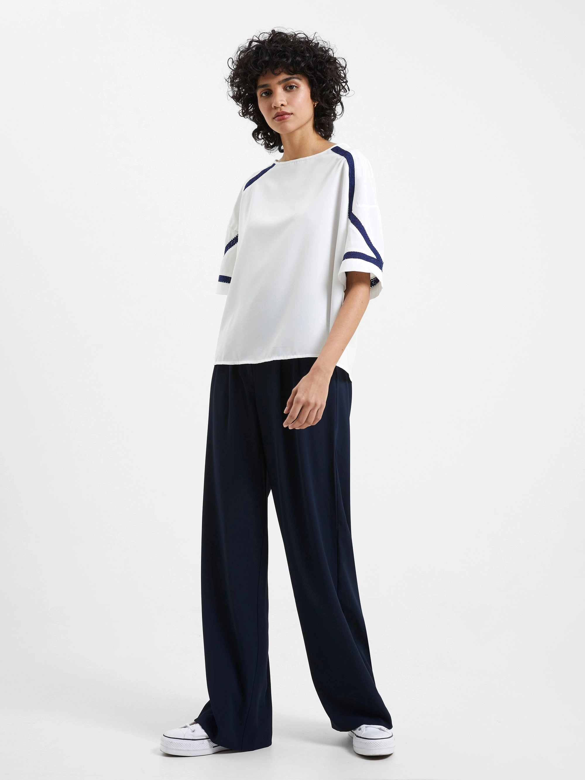 Crepe Recycled Light Embroidered Top