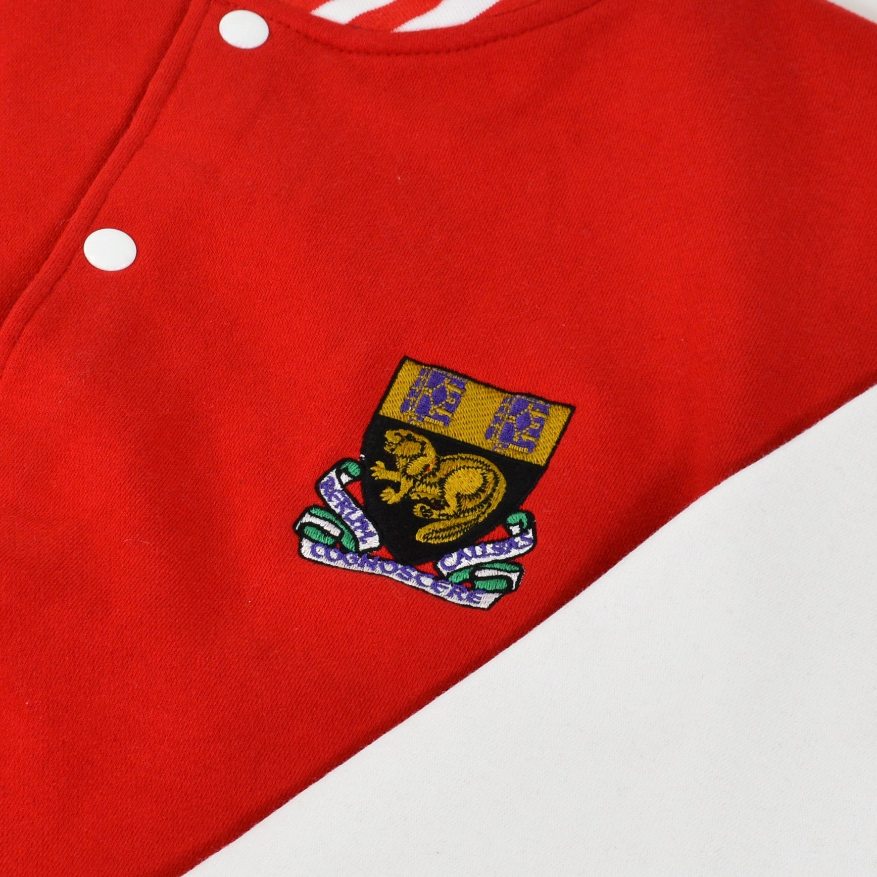Crest Varsity Jacket Red/White