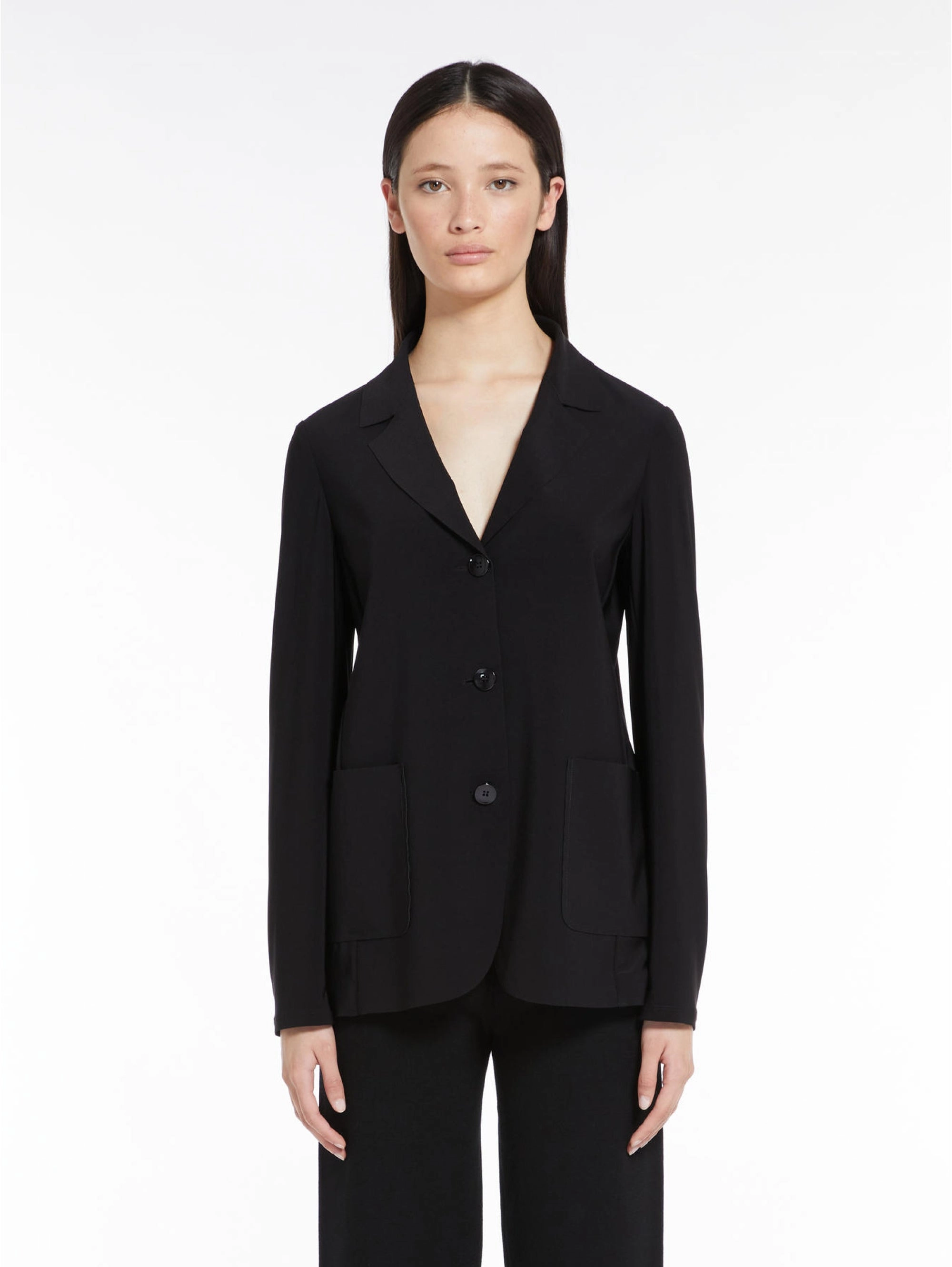 Deconstructed Blazer in Black Jersey