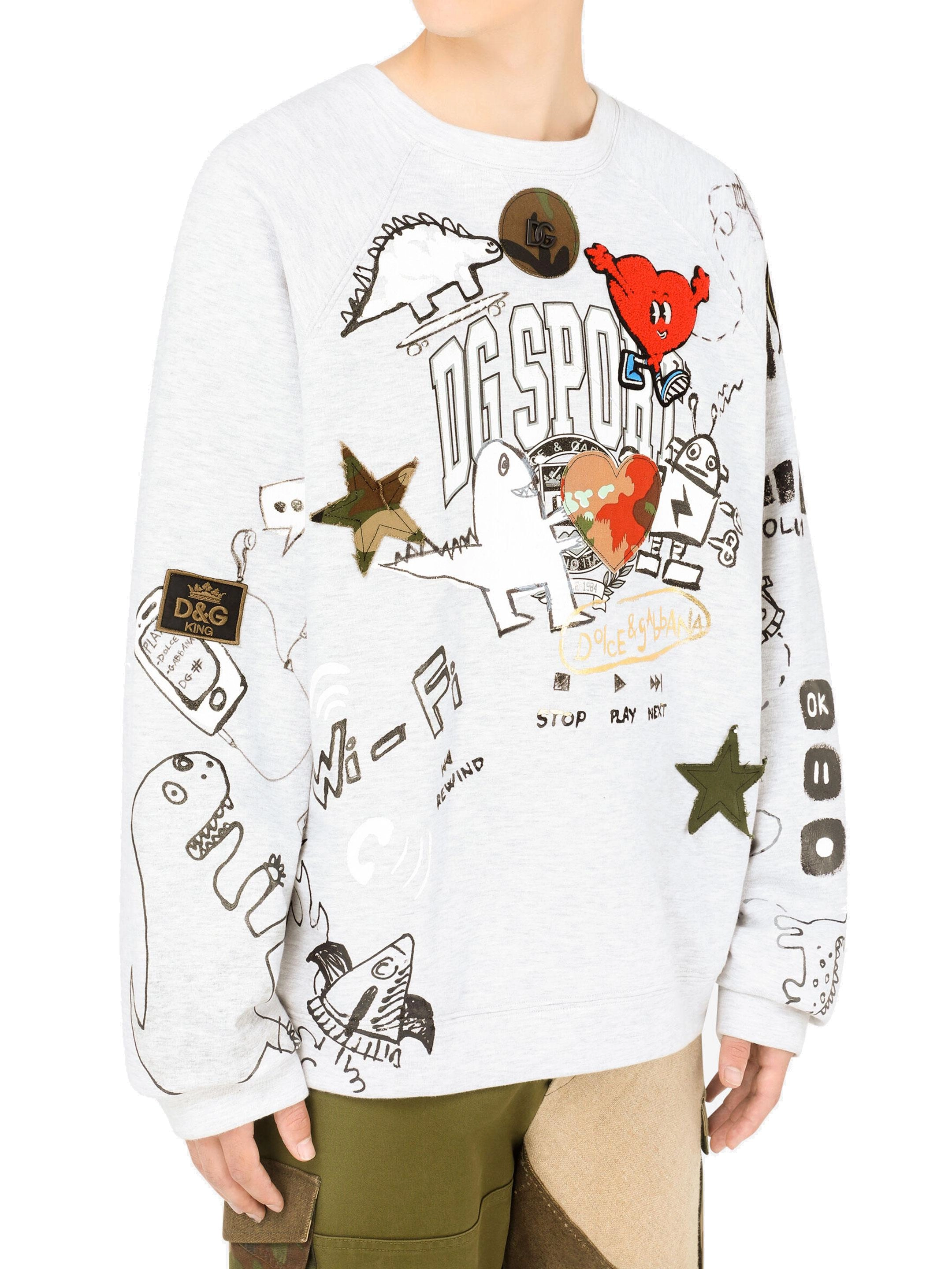 Dolce & Gabbana DG Sport Graphic Print Crewneck Sweatshirt