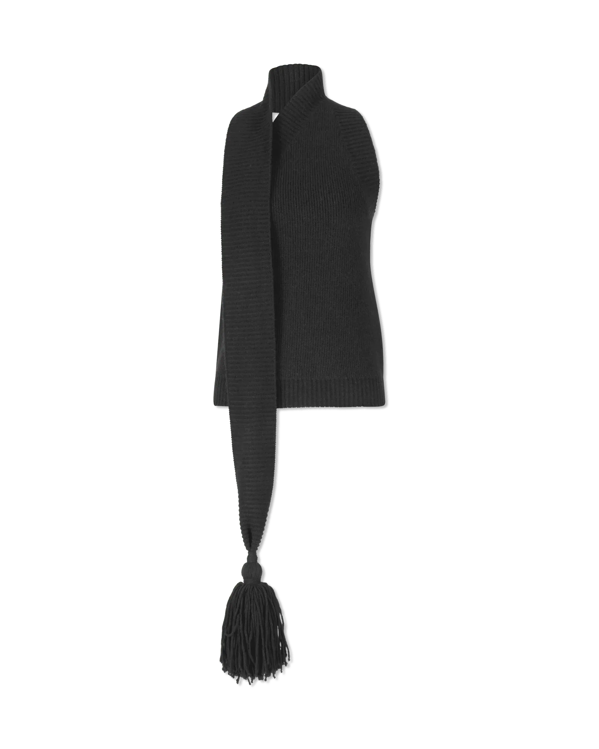 Double Shetland Knit Sleeveless Scarf Top