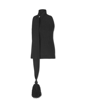 Double Shetland Knit Sleeveless Scarf Top