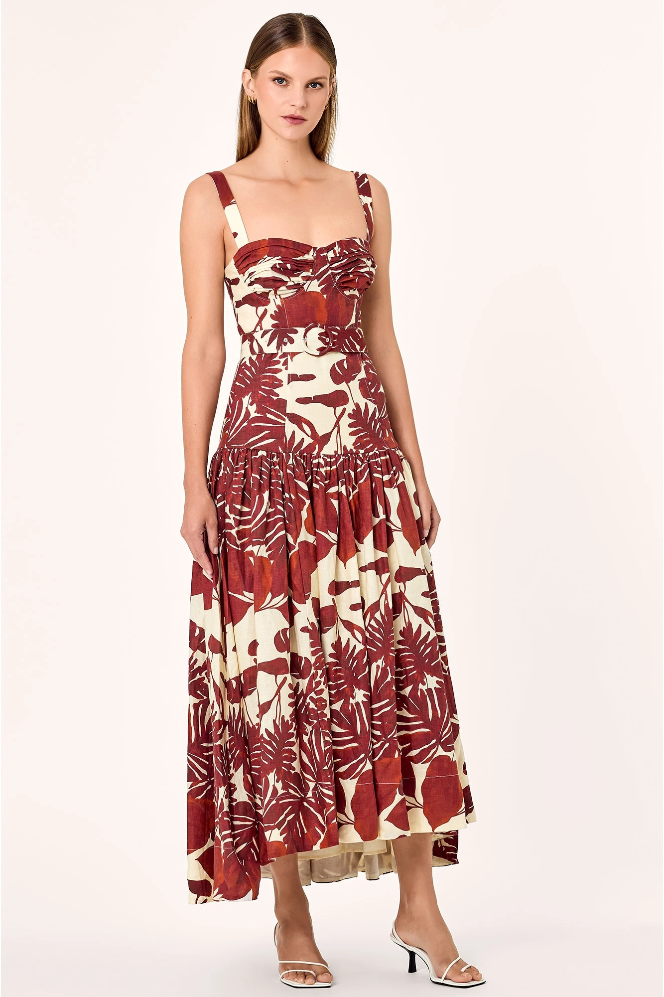 Drenica Midi Dress - Brick Segovia