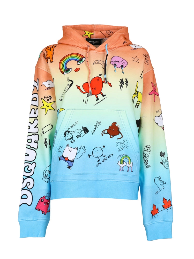 Dsquared2 Allover Graphic Print Hoodie