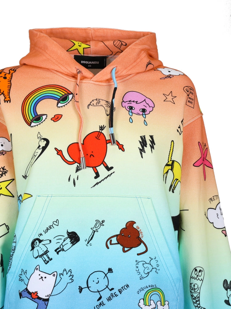 Dsquared2 Allover Graphic Print Hoodie