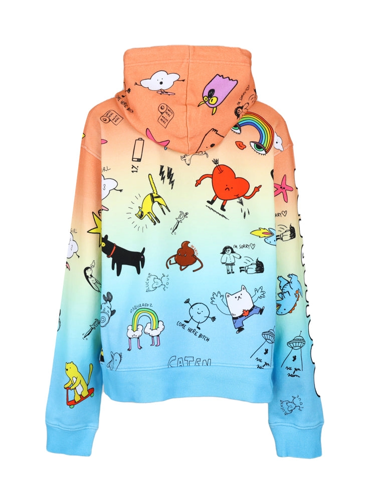 Dsquared2 Allover Graphic Print Hoodie