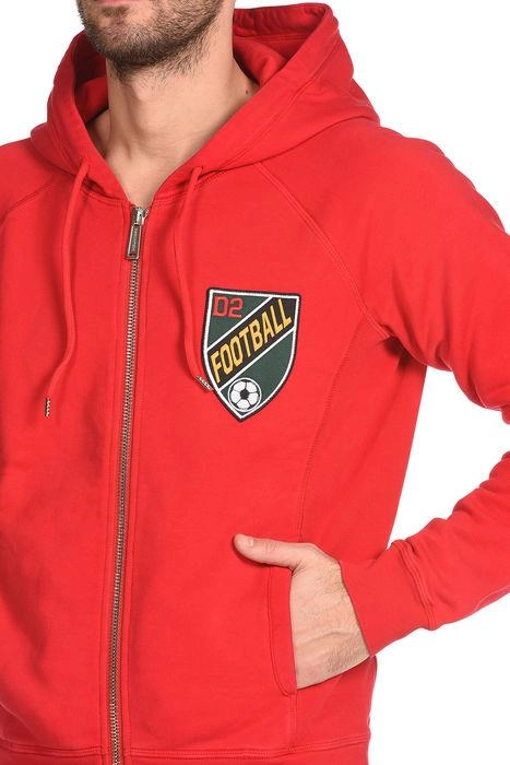 Dsquared2 Logo Patch Zip-Up Drawstring Hoodie