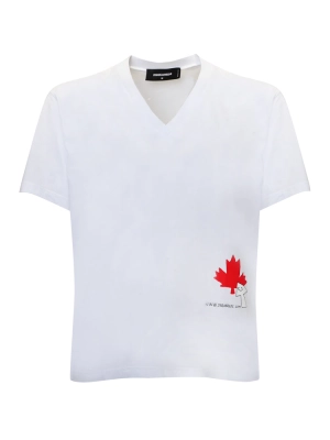Dsquared2 Logo Print V-Neck T-Shirt