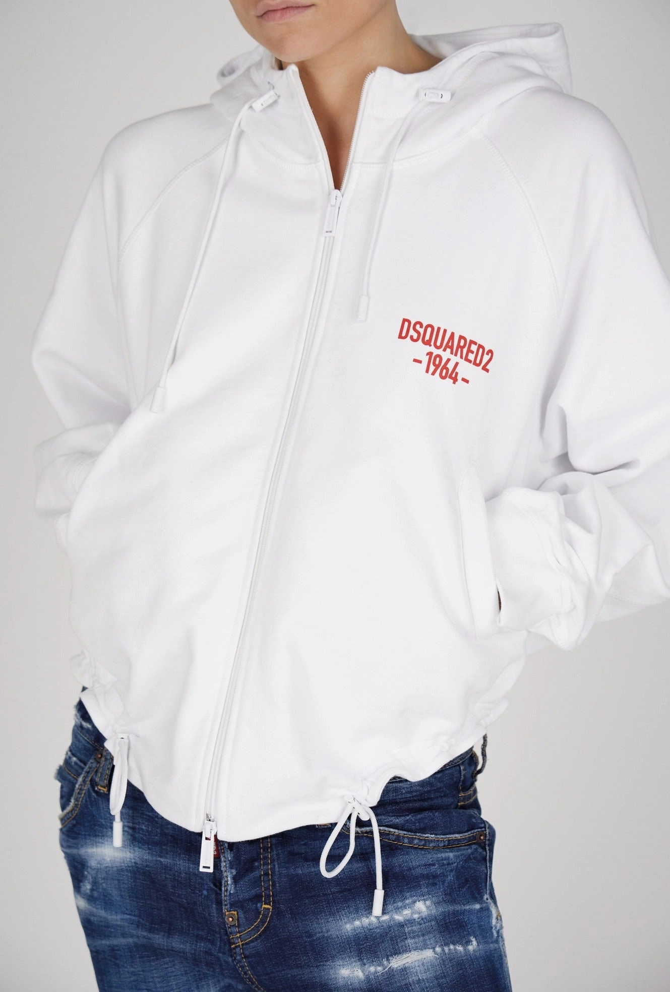 Dsquared2 Logo Printed Drawstring Hoodie