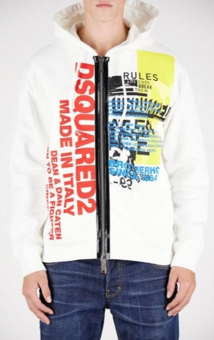 Dsquared2 Logo Printed Zipped Hoodie