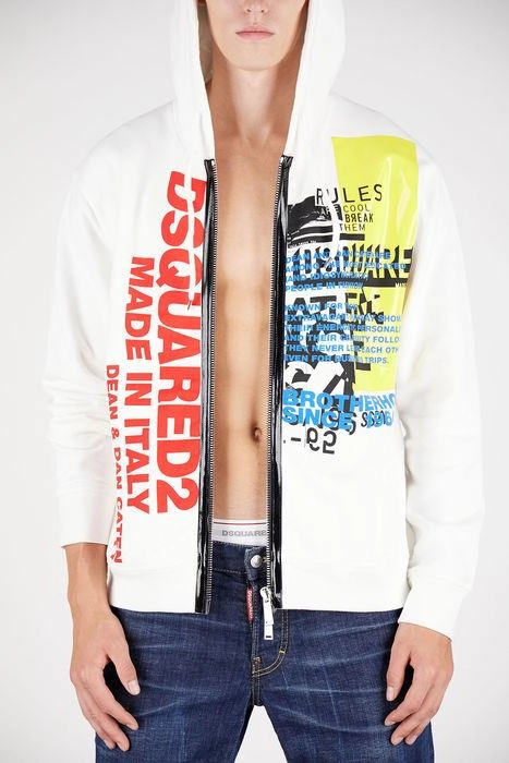 Dsquared2 Logo Printed Zipped Hoodie