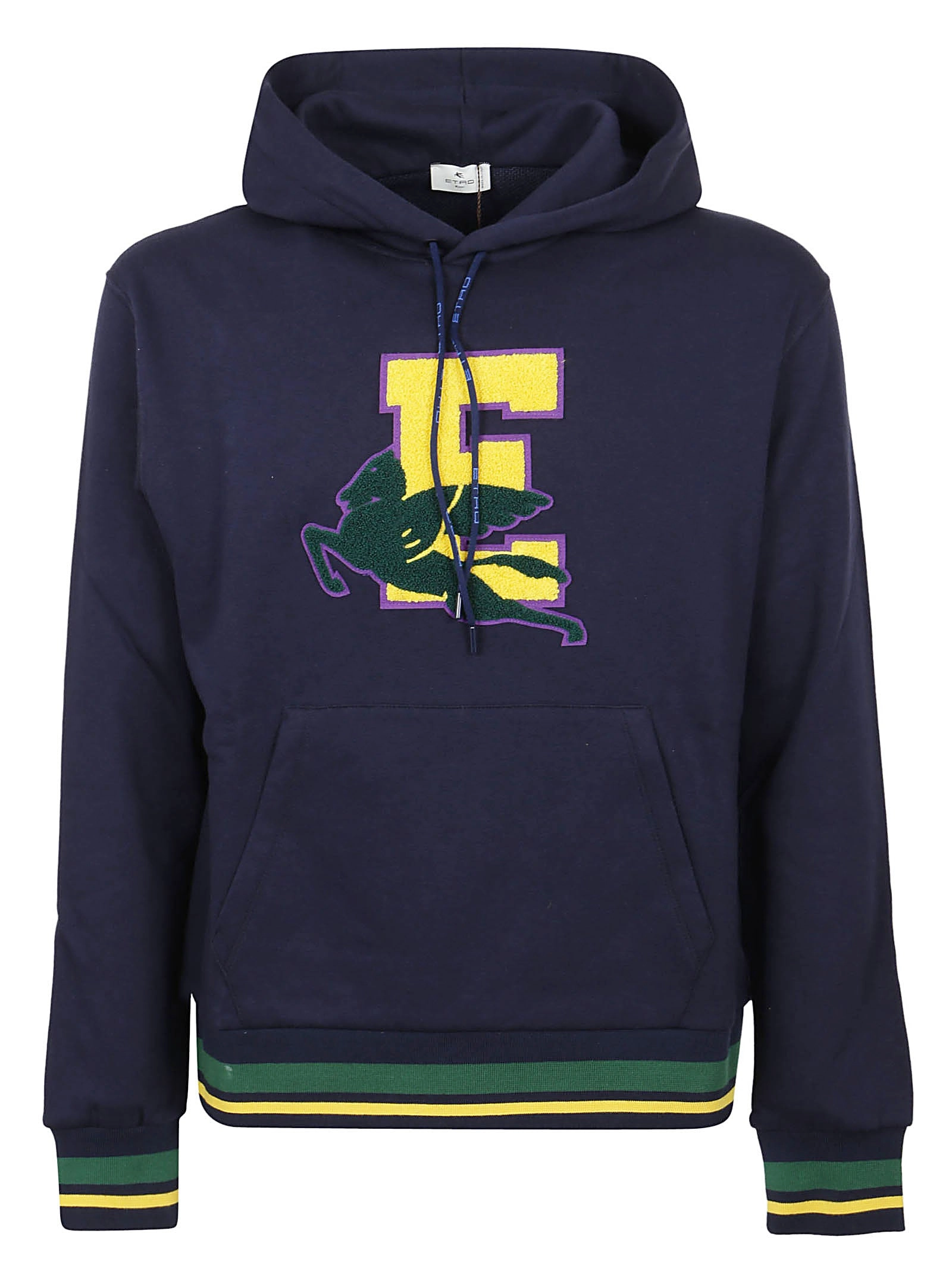 Etro Logo Print Drawstring Hoodie