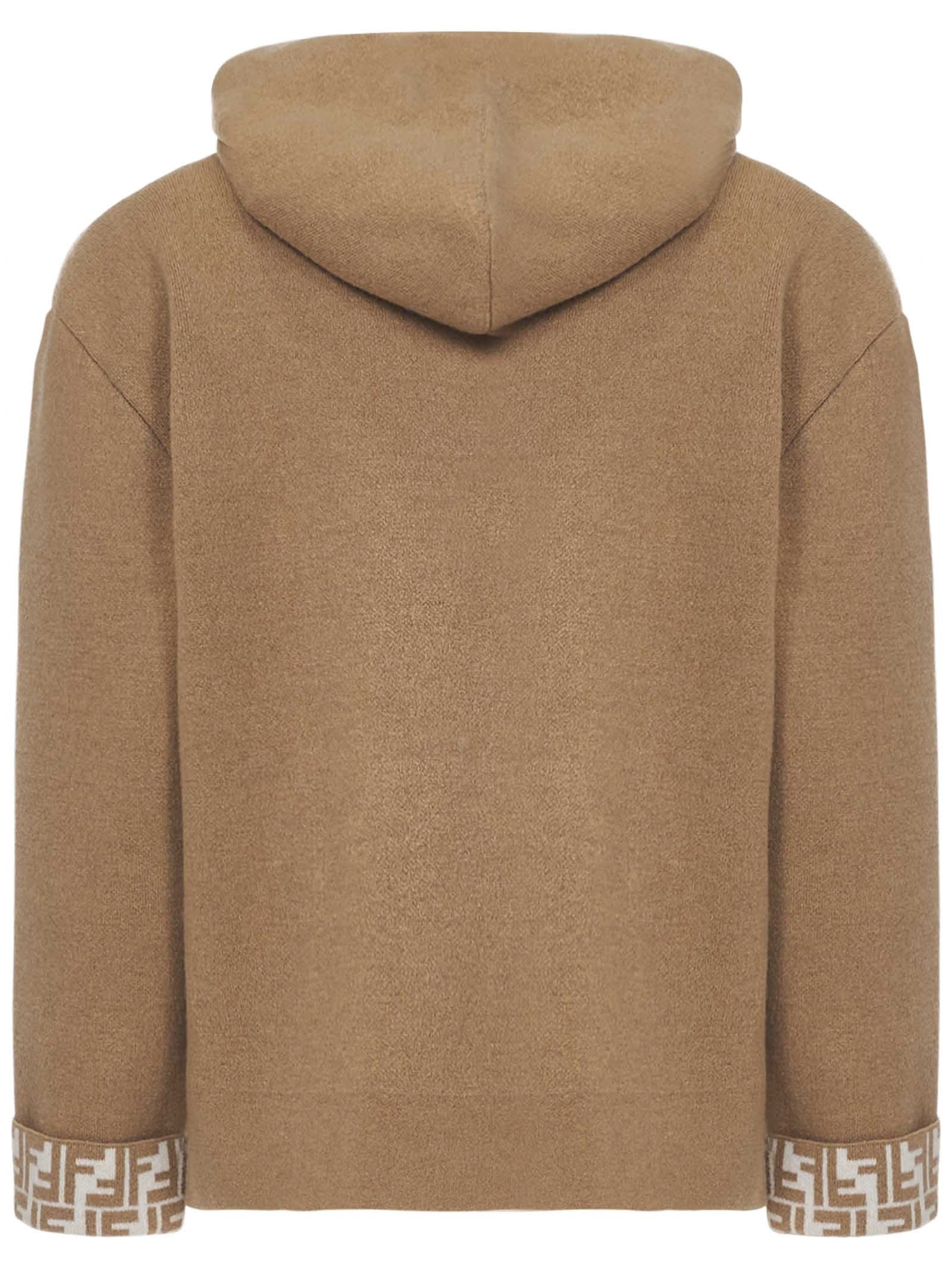 Fendi Kids FF Logo Trim Hoodie