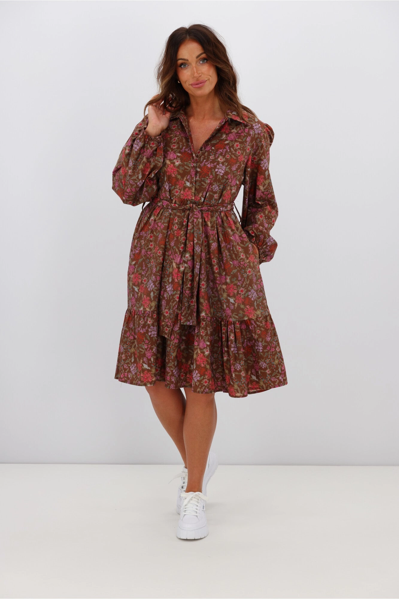 Fria Ophelia Floral Dress Brown