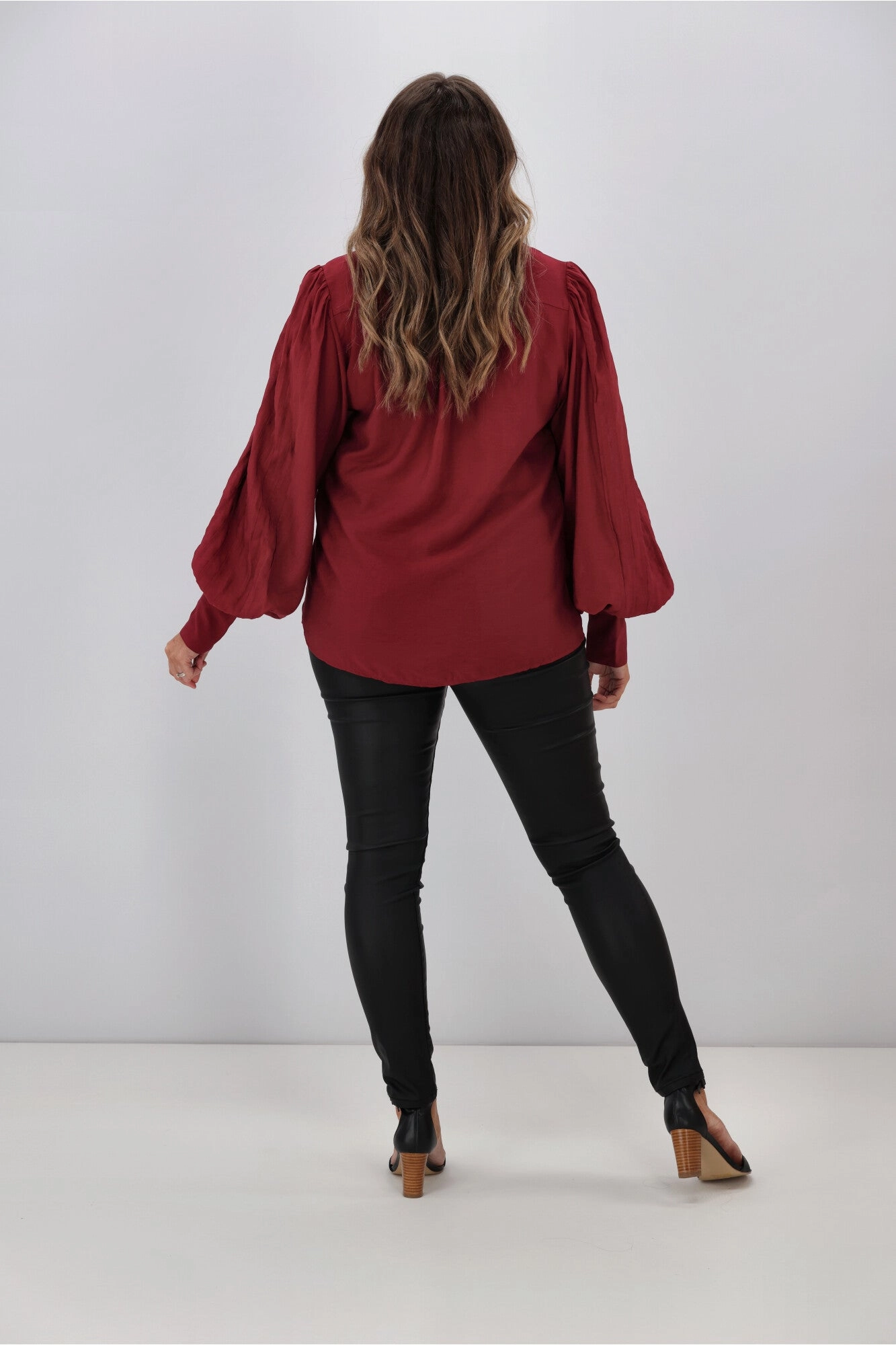 Gloss by Shine Kasey Pintuck Shirt Claret