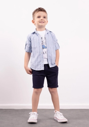 Hashtag Boy Shirt Tee and Short Set, Blue
